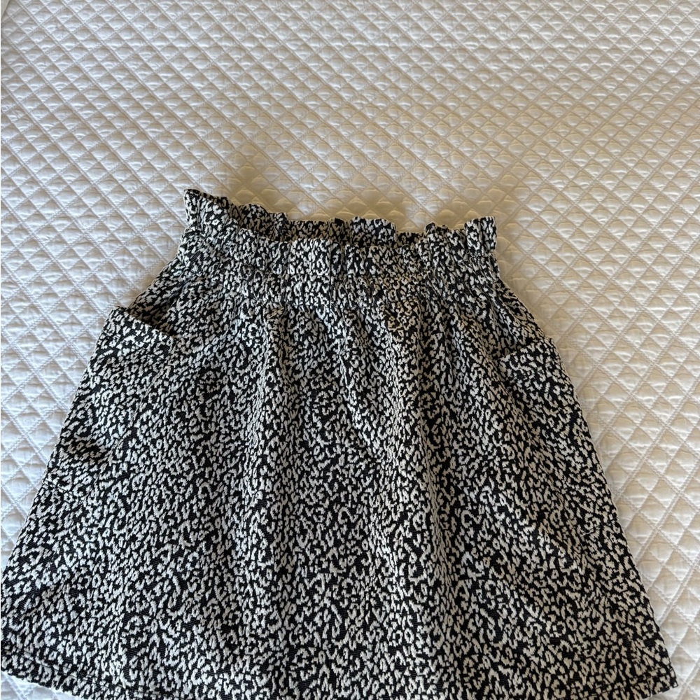Mango Black and White Mini Skirt - Animal Print